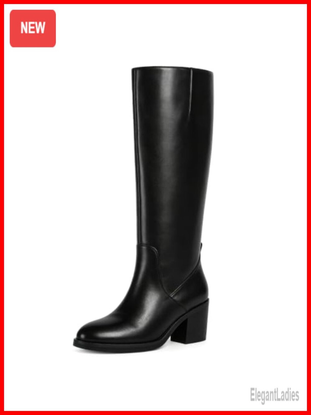 Women's Knee High Boots Chunky Heel Tall Fall Boots Faux Leather